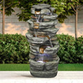 Rock Lights Fountain with 32.6inches liquid Led