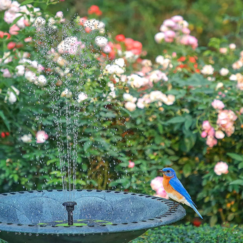 Aerator Fountain AISITIN Bird 3W Solar 1200mAh Bath, for Decoration Solar or Solar Pump Pump (Green) liquid Fountain Tank, 6 Battery, Fish Nozzles, Built-in with Garden Pond Floating Pump,