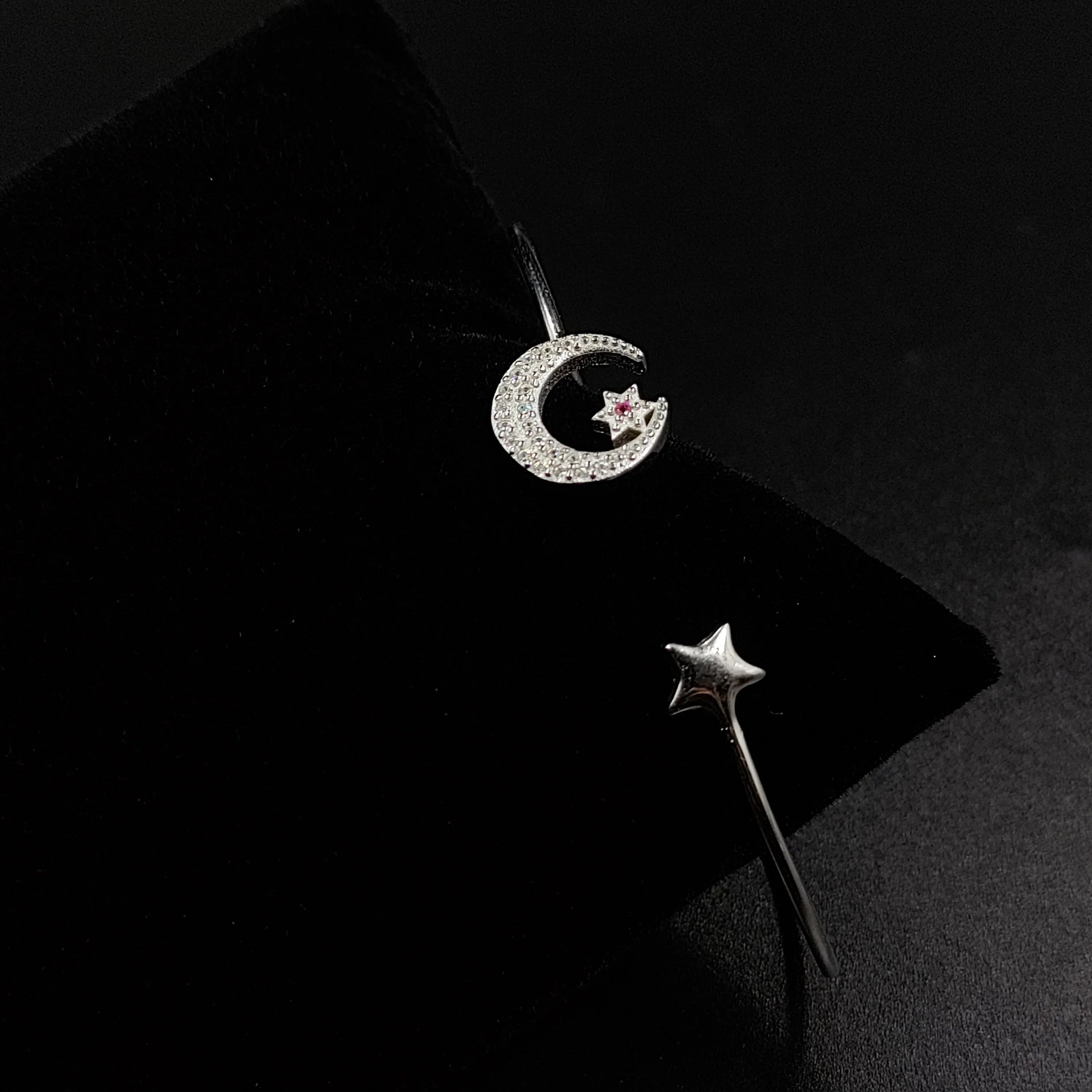 Star CZ idea Girls design Open Gift Best Solid and Kada Celesticle Bracelet Moon jewelry Silver for cuff Handmade Adjustable ended