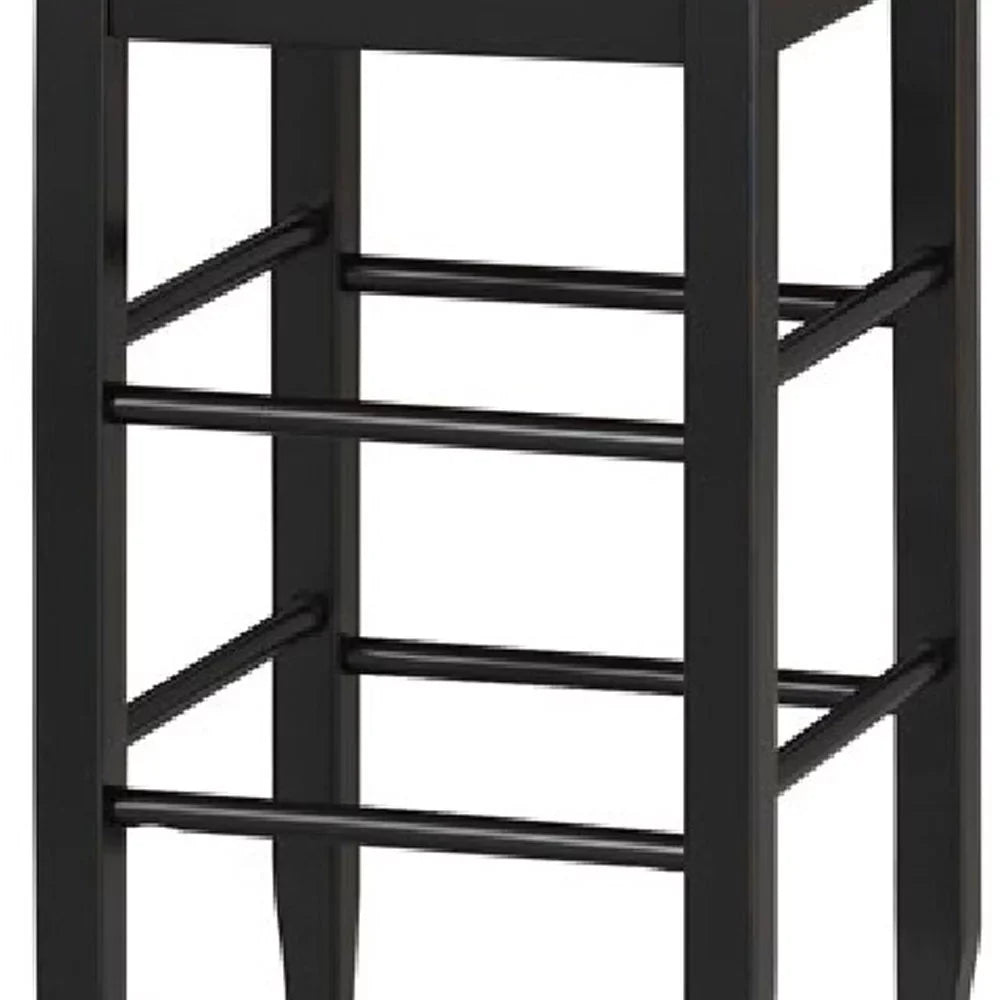 Woven Black- with and Frame Beige Rush Legs, Barstool Sherpi Wooden Saber Saltoro