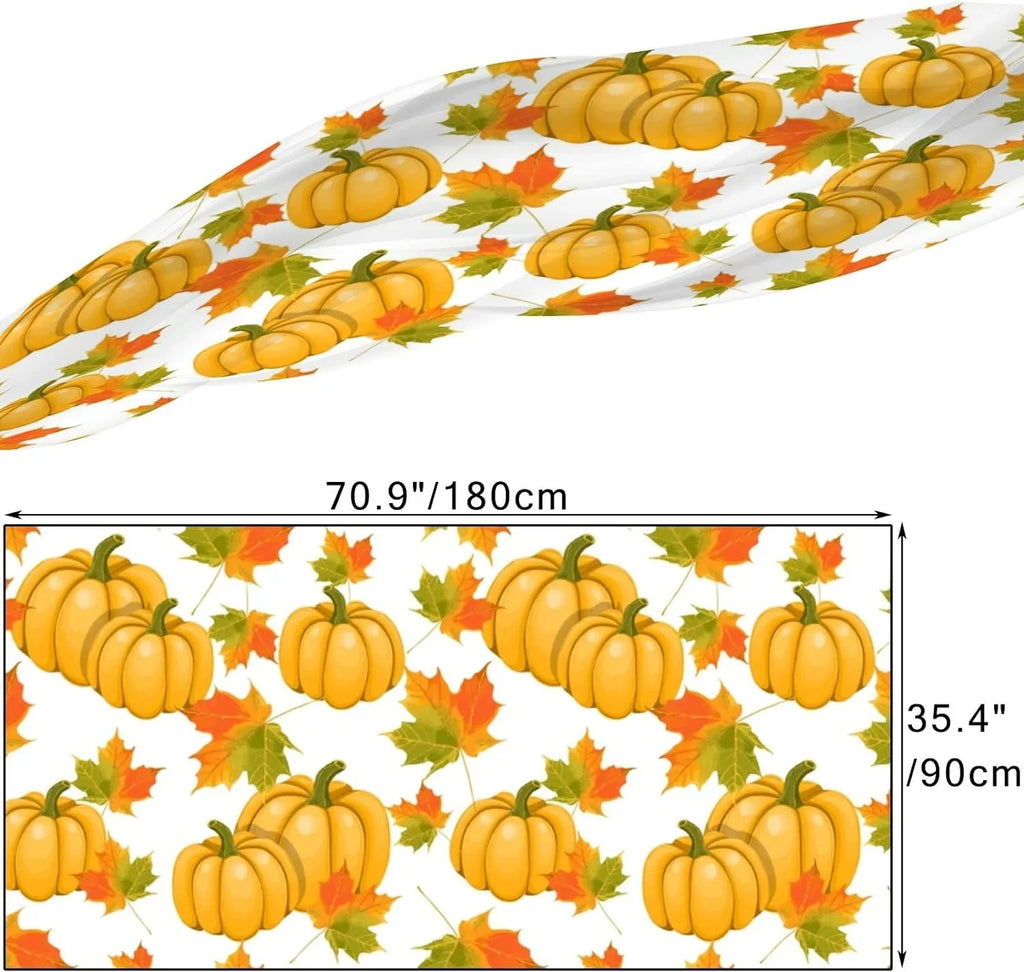 Silk Scarf Wrap Lightweight Girls Shawl for Leaves Hyjoy Maple Women Neck Long Scarves Pumpkins