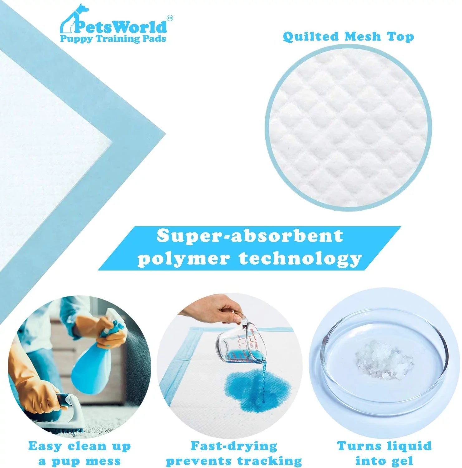 Ct, Massive Gigantic, Resistant, Pads, inch, Training/Potty XXXL Absorbent 28x44 & PETSWORLD Super 1,000 Tear Mastiff's Dog Leak-Proof