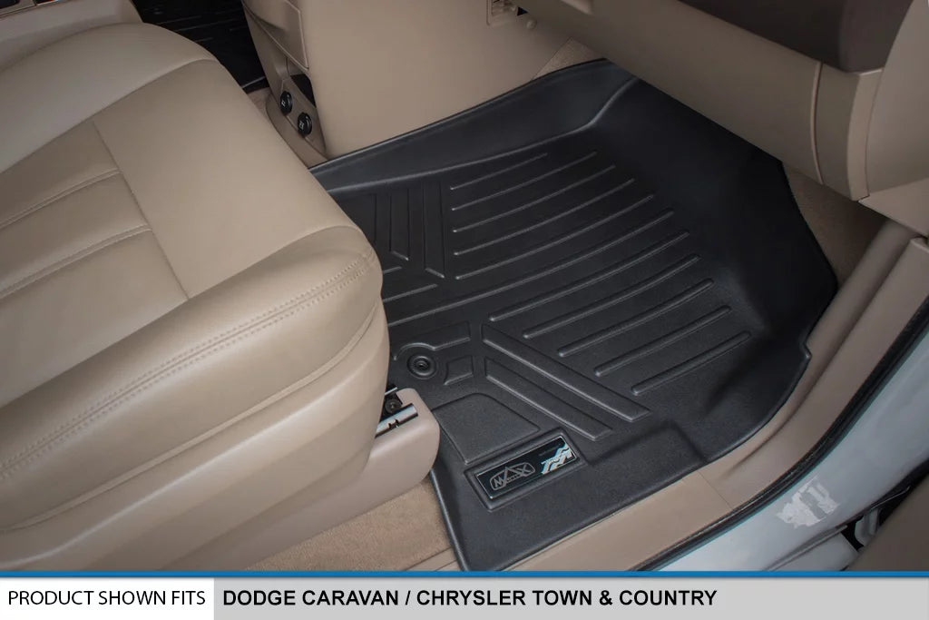 Black Row Smartliner for Liner Caravan Mat Floor 1st Dodge Front Grand 2008-20