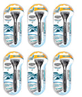 & Razor 6) Titanium Cartridges, (Pack 2 Schick of 1 Quattro Cartridges Blades, Coated Razor,