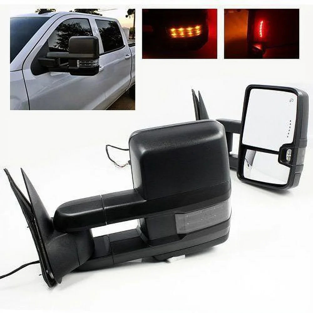 Lamp+Backup CHEVROLET TAHOE Turn Fits SILVERADO, Heated 2007-2013 Tow Mirror For 07-13 Blk 2007-2014 Smoke CHEVROLET Silverado select: 2x Power Sierra