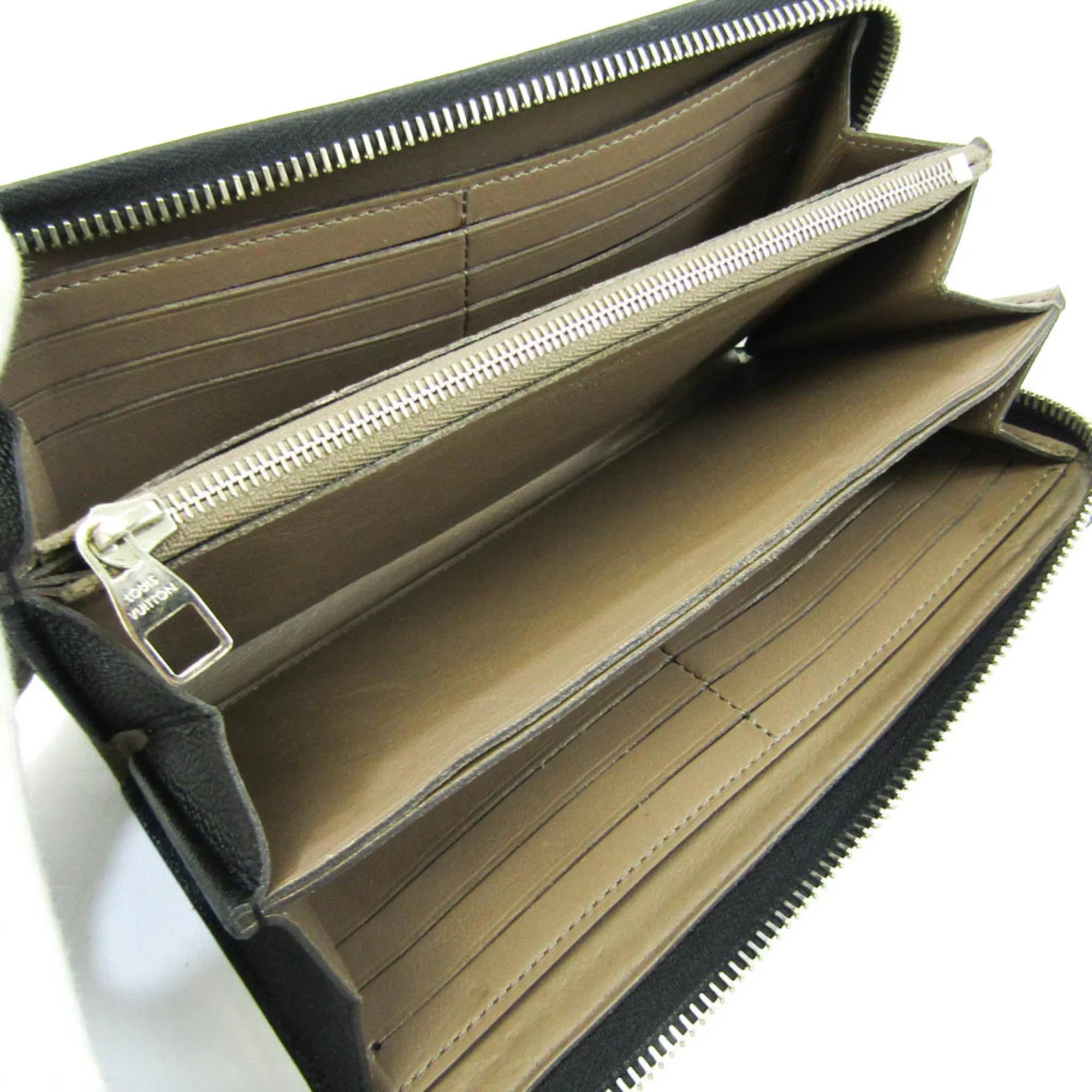 Pre-Owned (bi-fold) M60146 Veau Cachemire Long Comet Noir Portefeuille Wallet (Good) Leather Women's