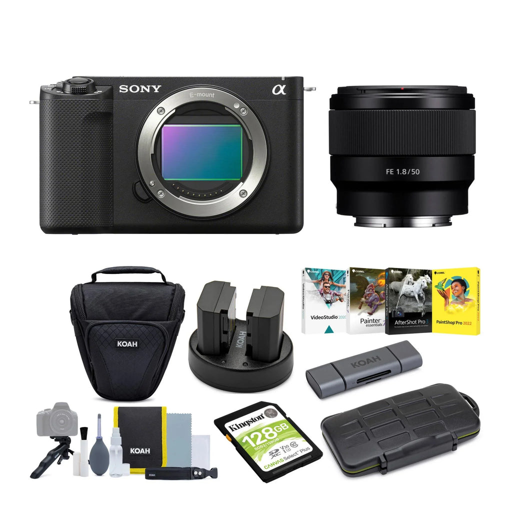 ZV-E1 (ILCZV-E1/B, Mirrorless Black) 50mm with Camera Alpha Bundle Lens