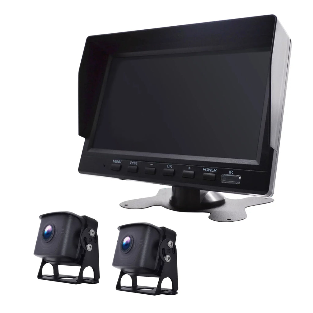 with Truck Monitor Backup 7" Video Recorder Bus+2 Camera DVR Driving for RV BSD
