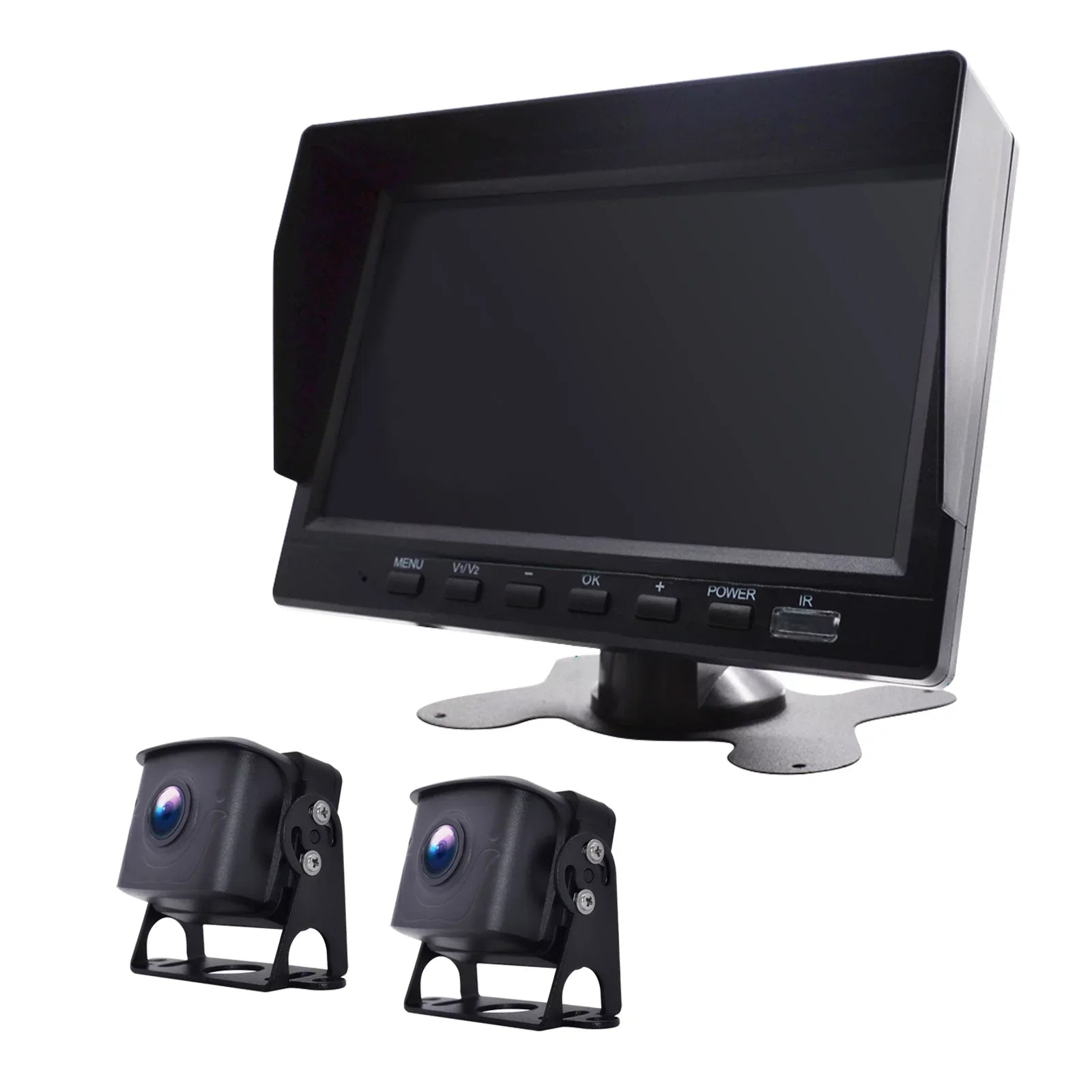 with Truck Monitor Backup 7" Video Recorder Bus+2 Camera DVR Driving for RV BSD