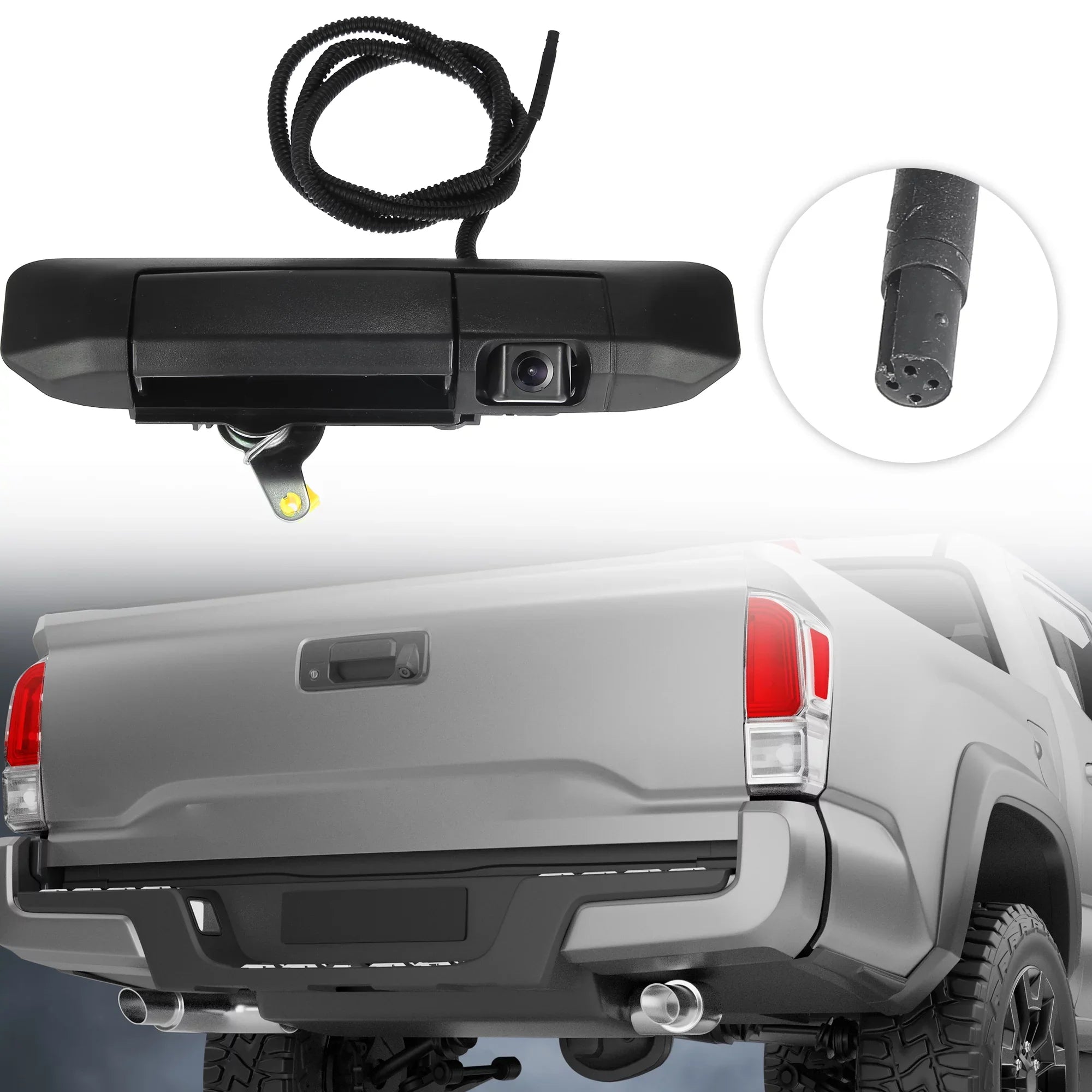 Backup with Set Black 6909004020 Camera Toyota 2005-2014 Tailgaters for Replacement Tacoma Tailgate Handle Car