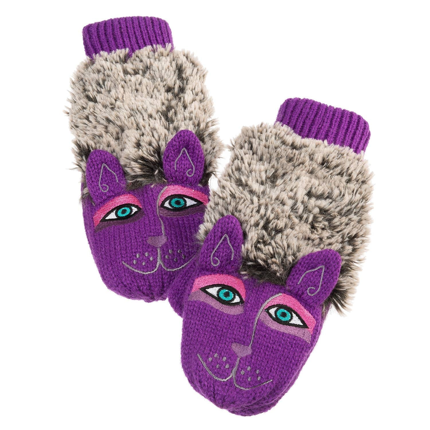 Dog Burch Laurel Purple Mittens Fuzzy