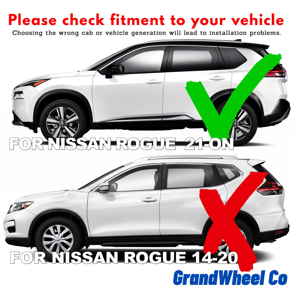 Rain 2021-2024 GW0299 Visor Smoke Tinted Co Vent Tape-On 6pcs. Nissan Guards Compatible with Window - GrandWheel Side Deflectors Rogue
