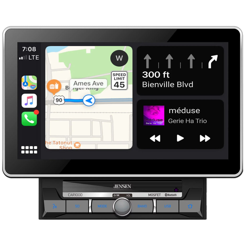 Jensen Carplay Android 2 Auto Mechlesss Din 10 in. LCD & CAR1000