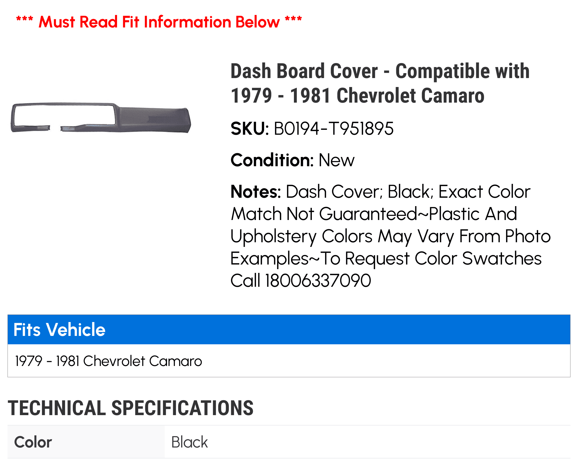 Compatible - with Camaro 1981 Board 1980 Chevy Cover - 1979 Dash
