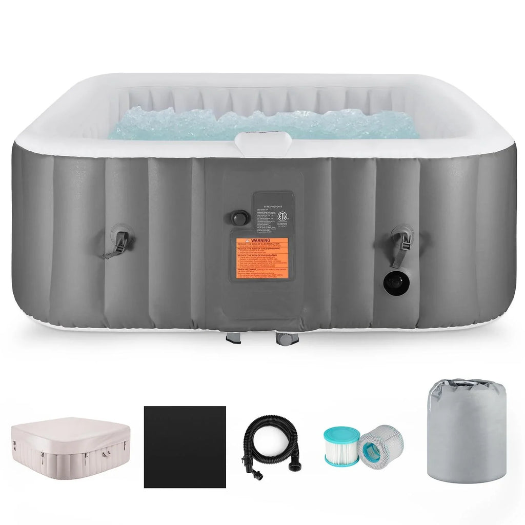 Hot Hidden Hot Bag, 910L Machine, Storage 104℉, Tub, Mat, 73''Inflatable exterior Home for Tub Indoor Lockable Capacity Cover, Spa Max 6 Massage Person with Jets, 130