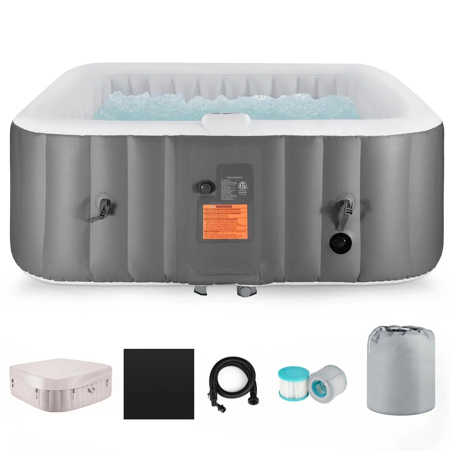 Hot Hidden Hot Bag, 910L Machine, Storage 104℉, Tub, Mat, 73''Inflatable exterior Home for Tub Indoor Lockable Capacity Cover, Spa Max 6 Massage Person with Jets, 130