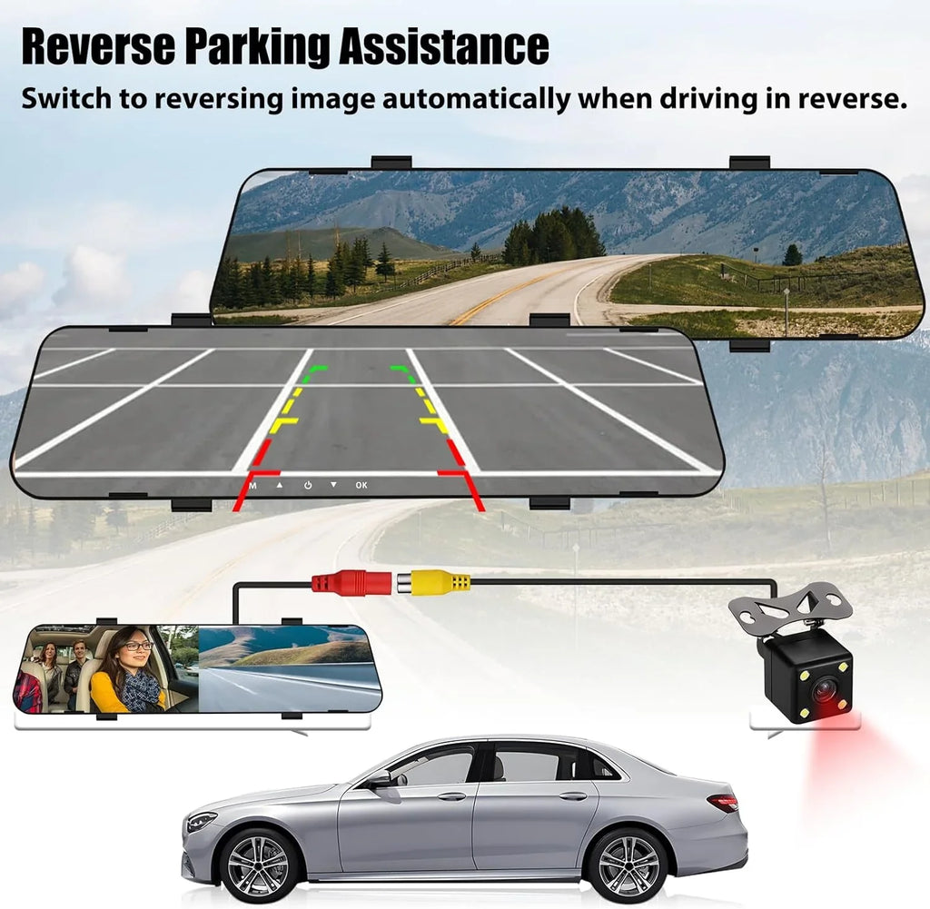 and 1080P Night Mirror Cam Mirror View View Rear Cars,4.5" Dual Rear for Vision,Parking Dash Cameras,Super Front