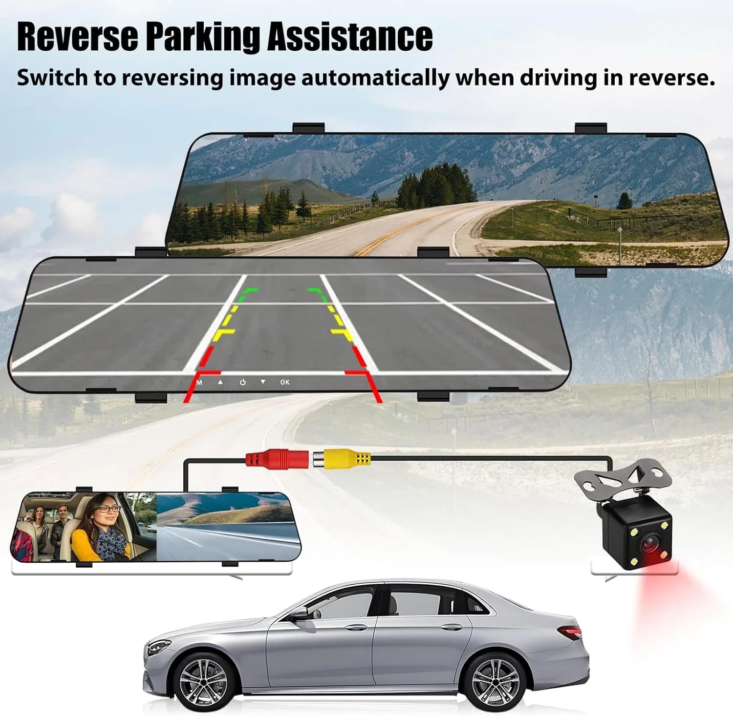 and 1080P Night Mirror Cam Mirror View View Rear Cars,4.5" Dual Rear for Vision,Parking Dash Cameras,Super Front