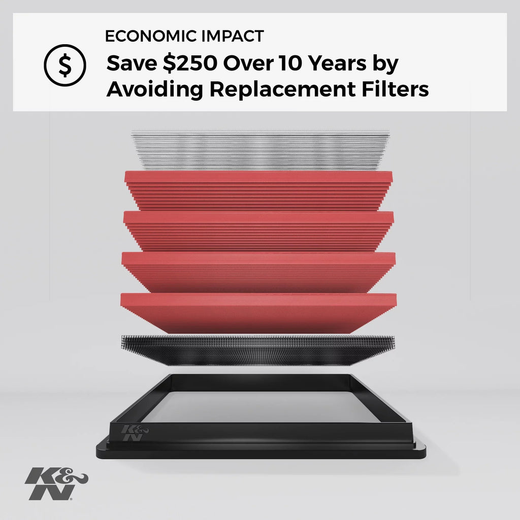 Replacement High Performance, XTS), 33-2483 V6 Filter: Engine Chevy/Cadillac (Impala, 2013-2019 Washable, Premium, Filter: Air K&N