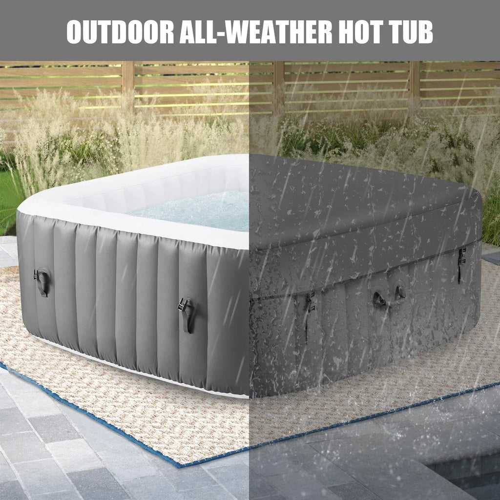 Hot Hidden Hot Bag, 910L Machine, Storage 104℉, Tub, Mat, 73''Inflatable exterior Home for Tub Indoor Lockable Capacity Cover, Spa Max 6 Massage Person with Jets, 130