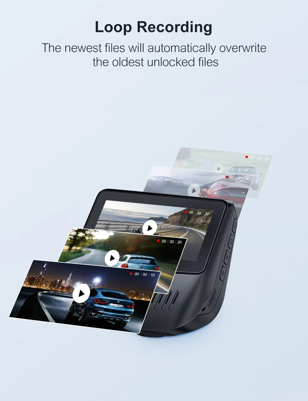 Wide Dash Screen, Vision, and for G-Sensor, Cam Dash Crosstour Rear,1080P WDR, 170° with Camera Night Mode Inch Support Cars Recorder with IPS Loop 128GB Parking Angle, Recording, Front 3