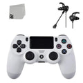 Like - New With DualShock - BOLT 4 Blue Controller PlayStation Earbuds Wireless Bundle White with AXTION