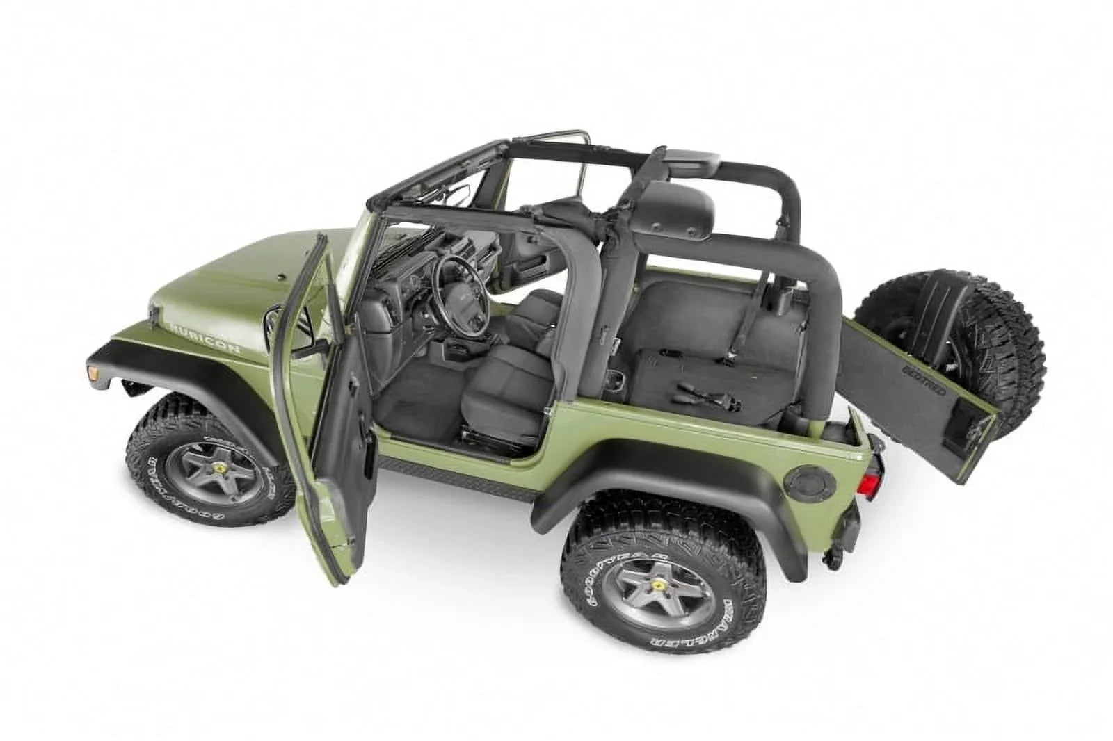 3Pc RealTruck select: / 1997-2005 Front / (W Jeep Flr TJ Cnsl) Cntr BedRug 97-06 TJ, 2006 Shlds Compatible by BTTJ97F Kit - with Jeep X Jeep TJ/LJ Bedtred Wrangler Wrangler Ht