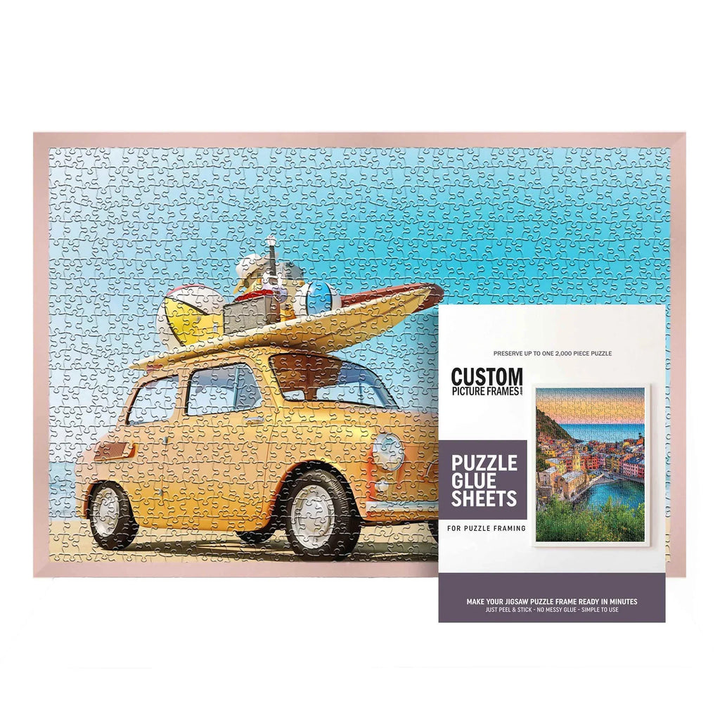 Kit Sheets with Rose Picture Puzzle Gold with Wood Real | Scandanavian | Frame Frame UV 24x30 Glue