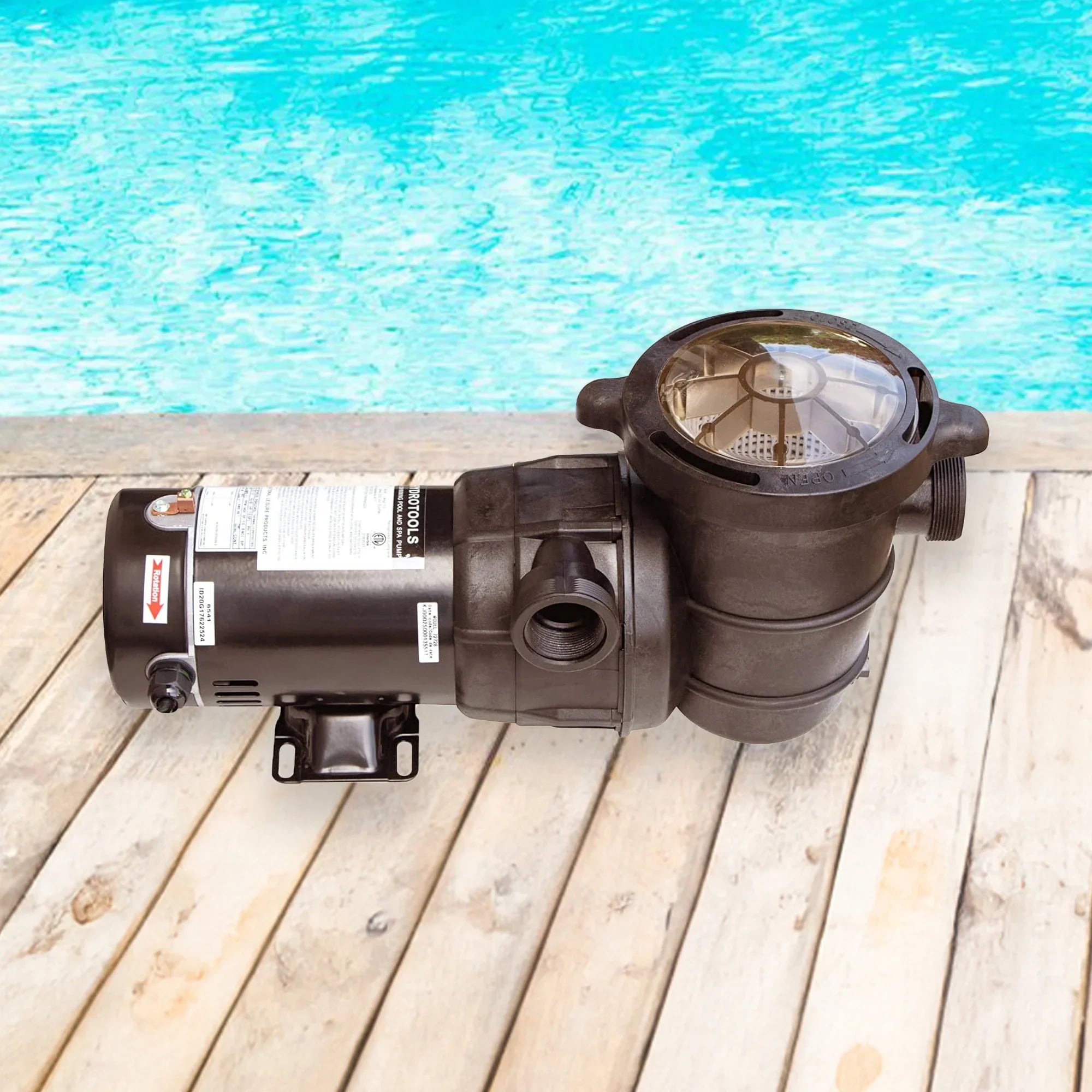 Saving GPH Extra GROUND Silent Energy 1 Powerful Speed Horizontal HYDROTOOLS Large SWIMLINE Hydro-Flo Noise DOE Basket By (0.55 0.75 Strainer ABOVE HP Pump Cert THP) 3720 115V 716061S Discharge Pool