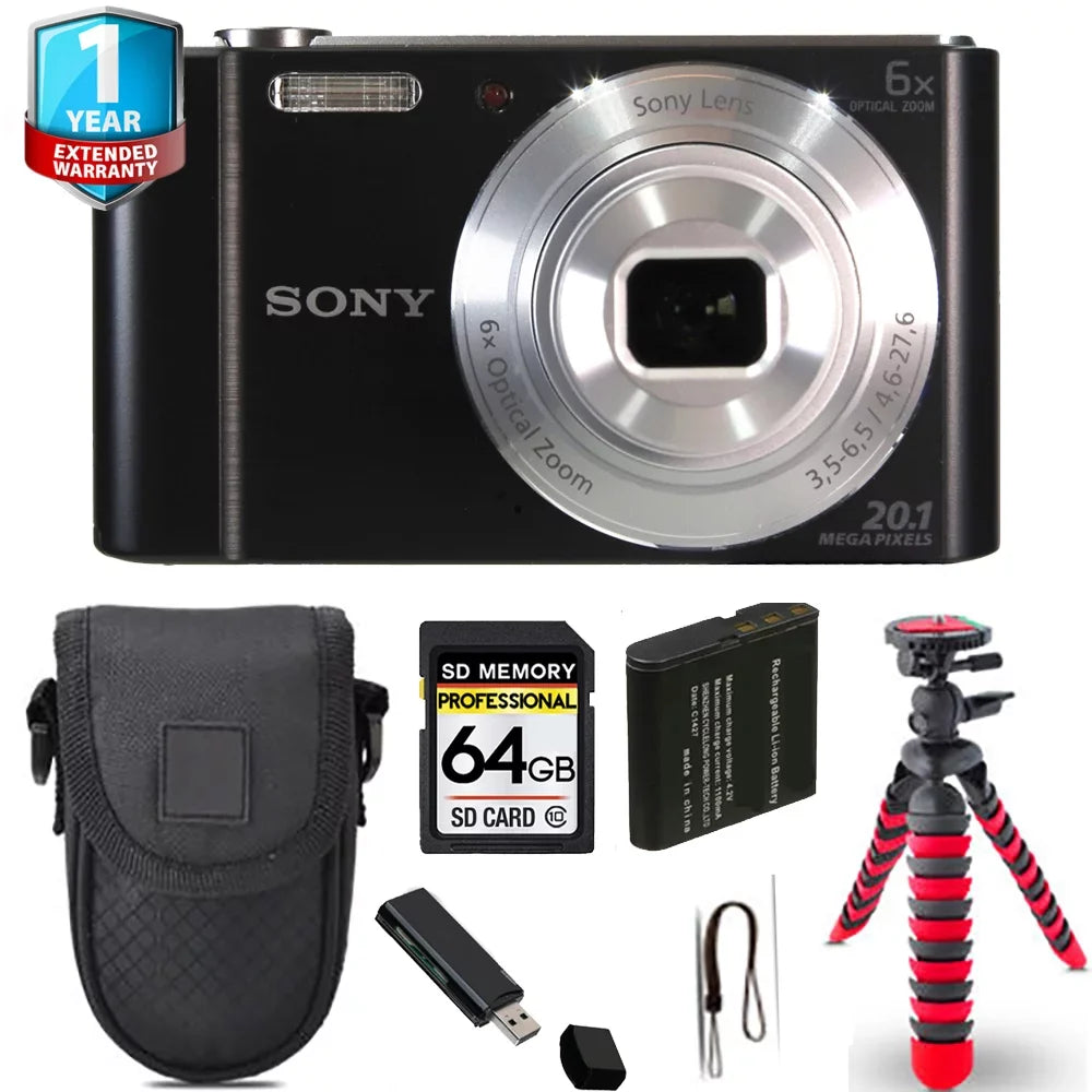 Spider DSC-W810 Warranty Yr Cyber-shot - Tripod Digital + + 1 Camera 64GB