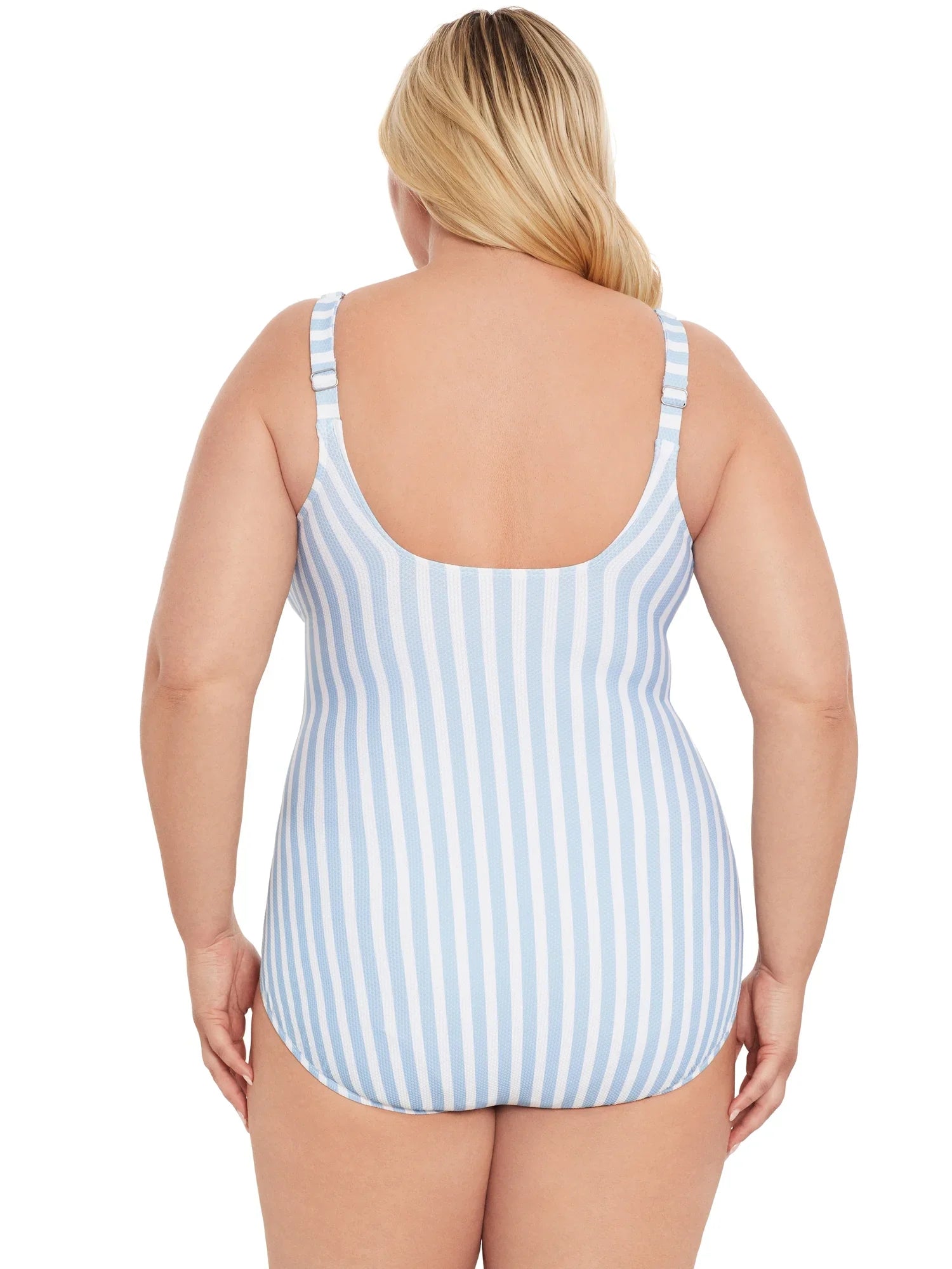 Time Swimsuit, Women's XS-3X One Piece Sizes Square Pique and Tru Neck