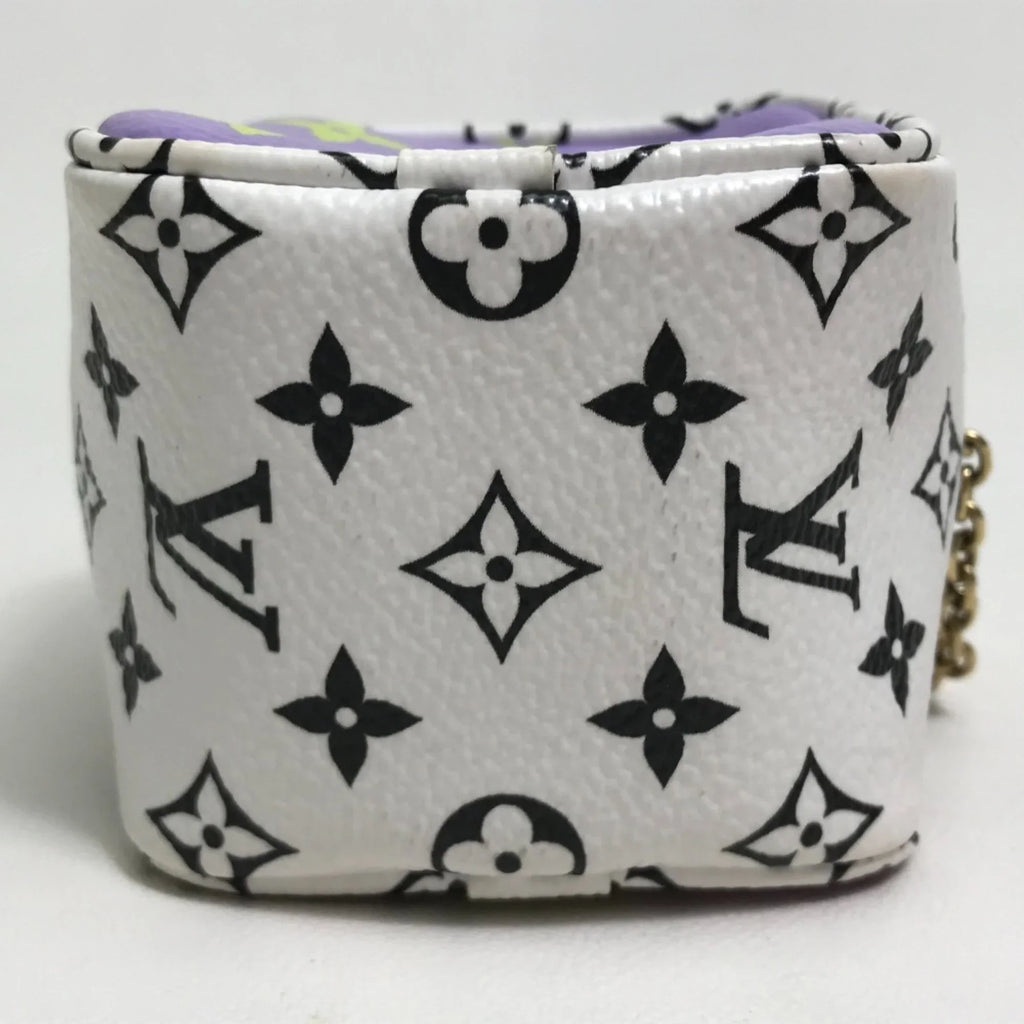 Pouch M67669 Pre-Owned Portomone Accessory Canvas Cube Women's Monogram Giant (Good) White/Multicolor