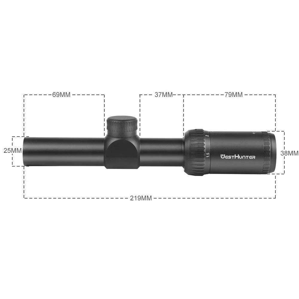 WestHunter SFP Compact Dovetail Hunting 1.5-5X20 Clear Sights,11mm Scope Rings HD-C View