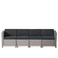 and Black GDF Dark Cushions, Mixed Sofa Studio Venice 4 Seater exterior Wicker Sectional Gray with
