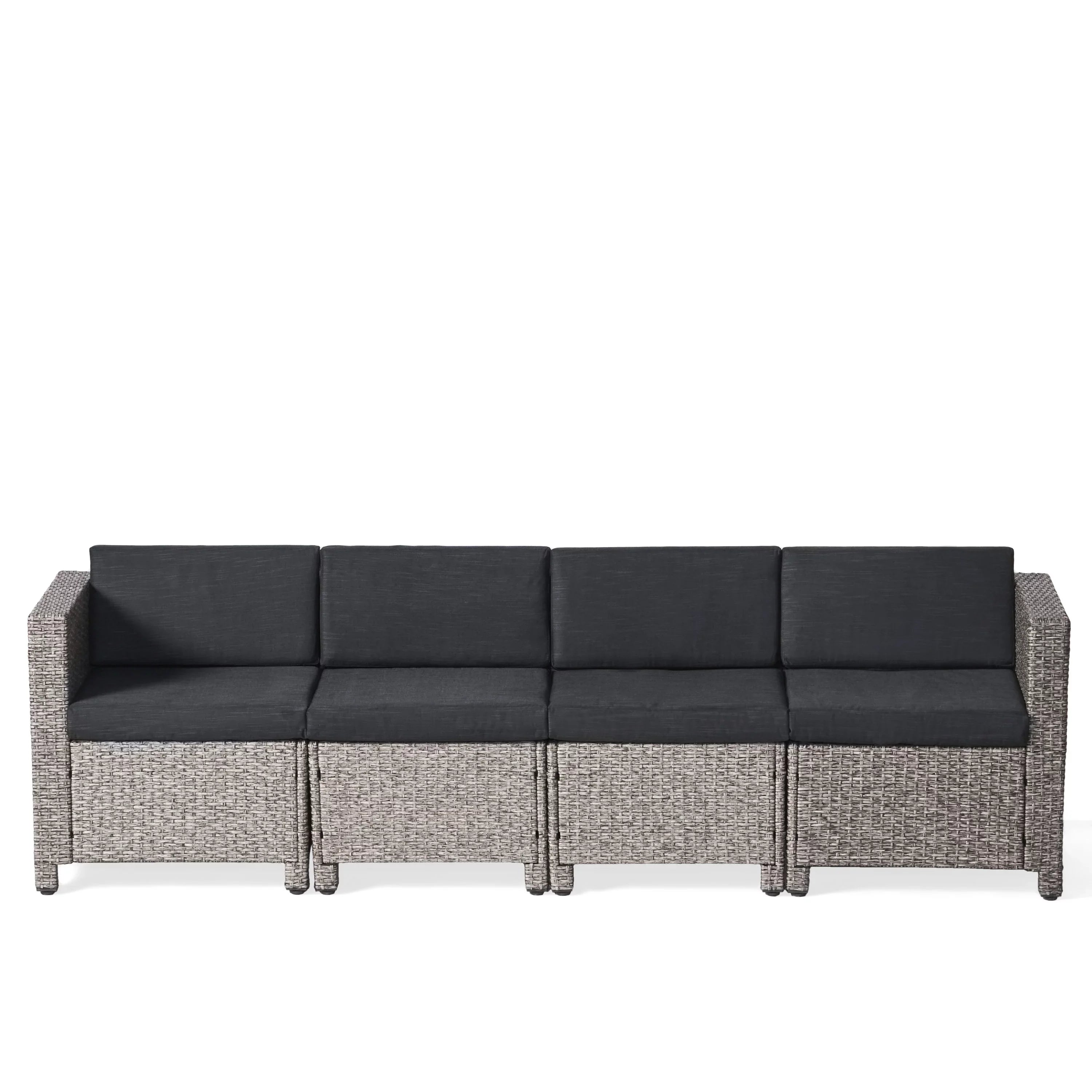 and Black GDF Dark Cushions, Mixed Sofa Studio Venice 4 Seater exterior Wicker Sectional Gray with