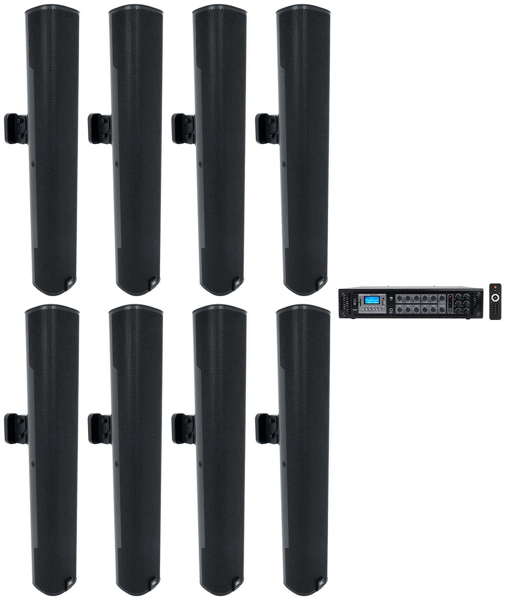 Array Column 24" COL600-BK (8) Black Commercial 70V Mount Speakers+Amp Wall JBL