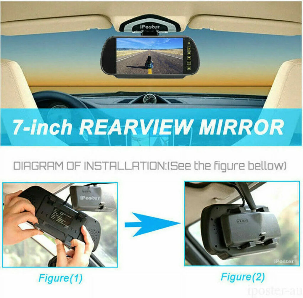 View Vision HD Rear Camera Night Car Parking System Backup Monitor 7" Wireless