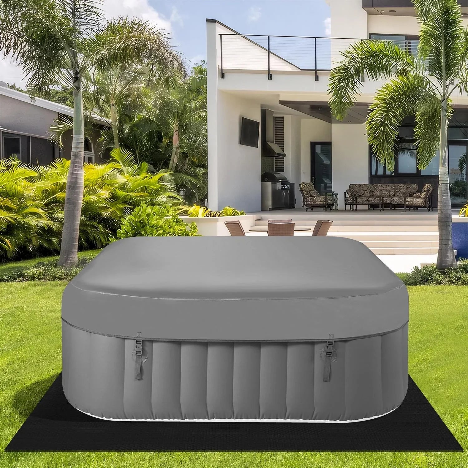 Hot Hidden Hot Bag, 910L Machine, Storage 104℉, Tub, Mat, 73''Inflatable exterior Home for Tub Indoor Lockable Capacity Cover, Spa Max 6 Massage Person with Jets, 130