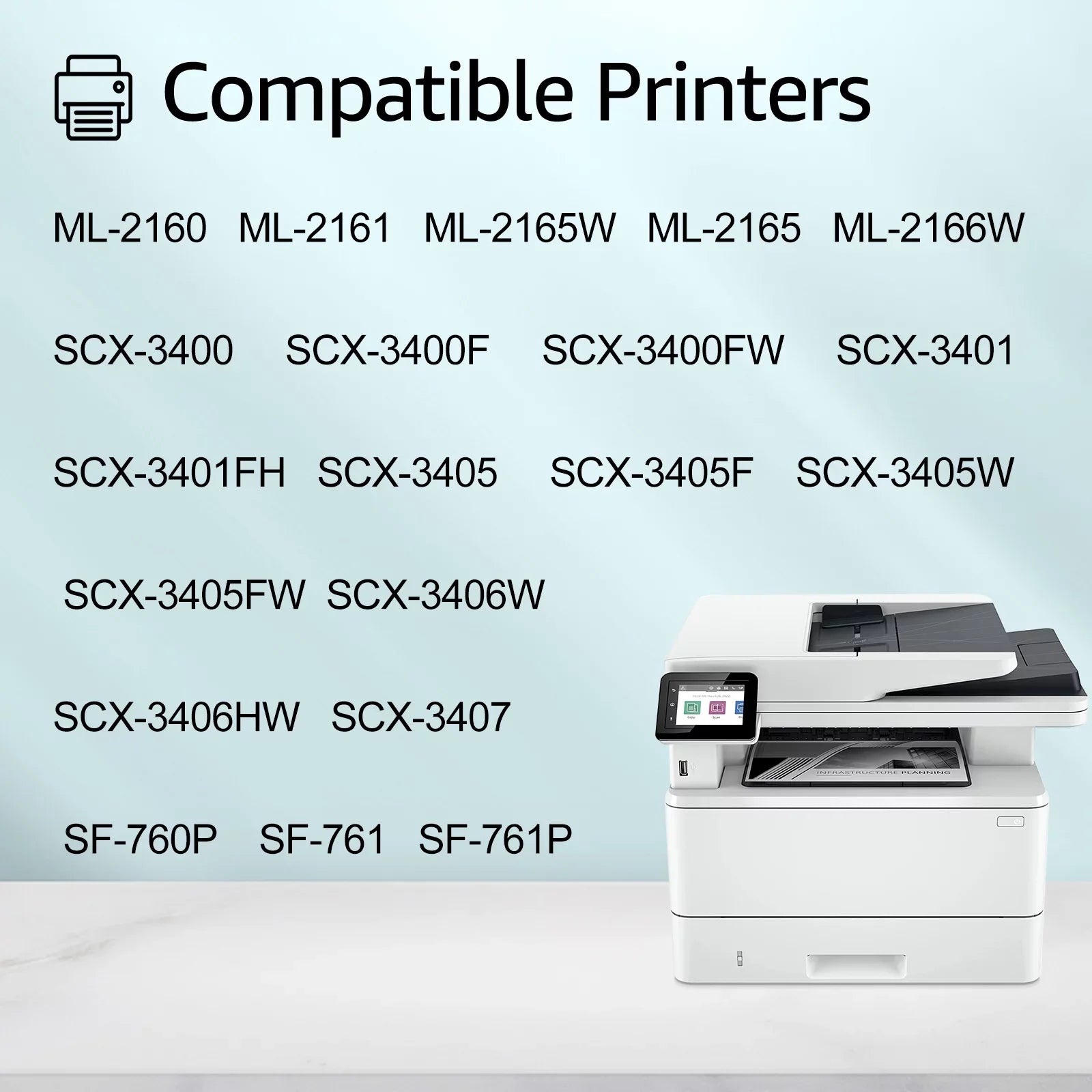MLT-D101S 101S SCX-3400 Toner SCX-3405W Compatible Black Cartridge with SCX-3405FW for Pack ML-2165W Replacement 2 Printer GREENCYCLE ML-2165