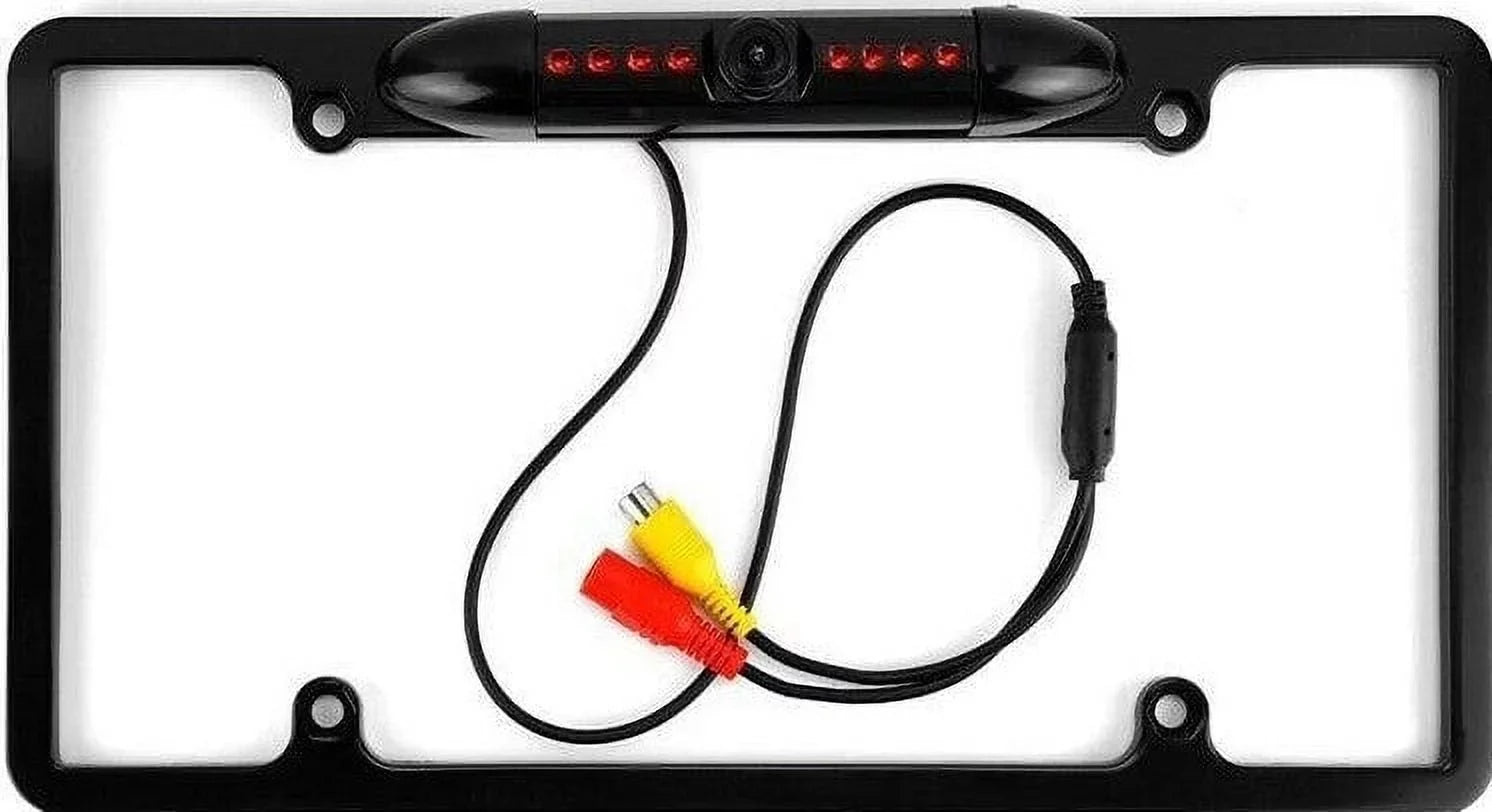Camera Waterproof Car Night Backup Rear Black Frame Vision Plate View License