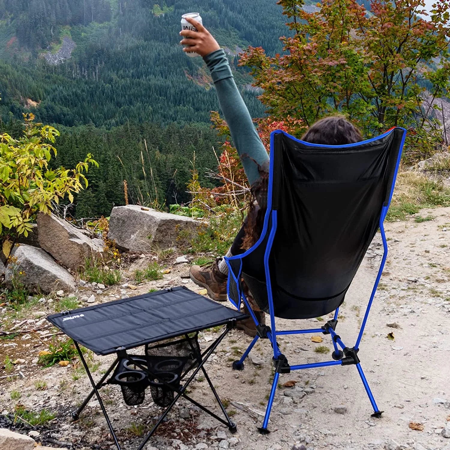 Back with & High Pocket Hiking YANPO Camp exterior Portable Lawn Beach Chair Chair for Camp 330lbs Lightweight Heavy Headrest Duty 2Pack Travel Travel Chair, Folding