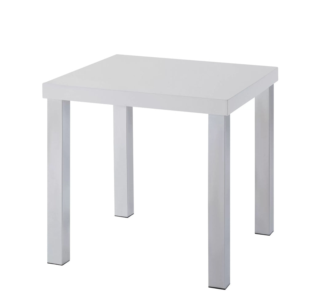 Chrome High End Gloss White ACME Table, & Harta 82332