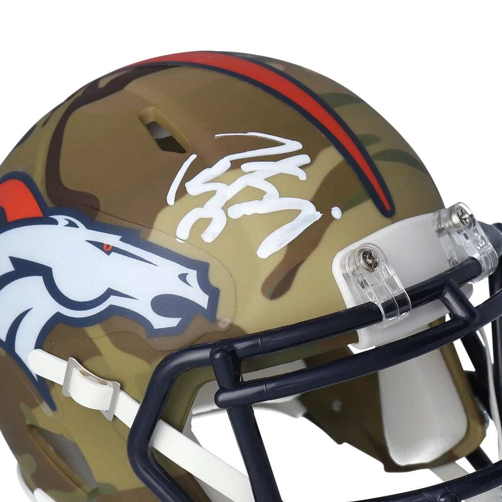 Riddell Speed Autographed Peyton Alternate Manning Mini Helmet Camo Denver Broncos