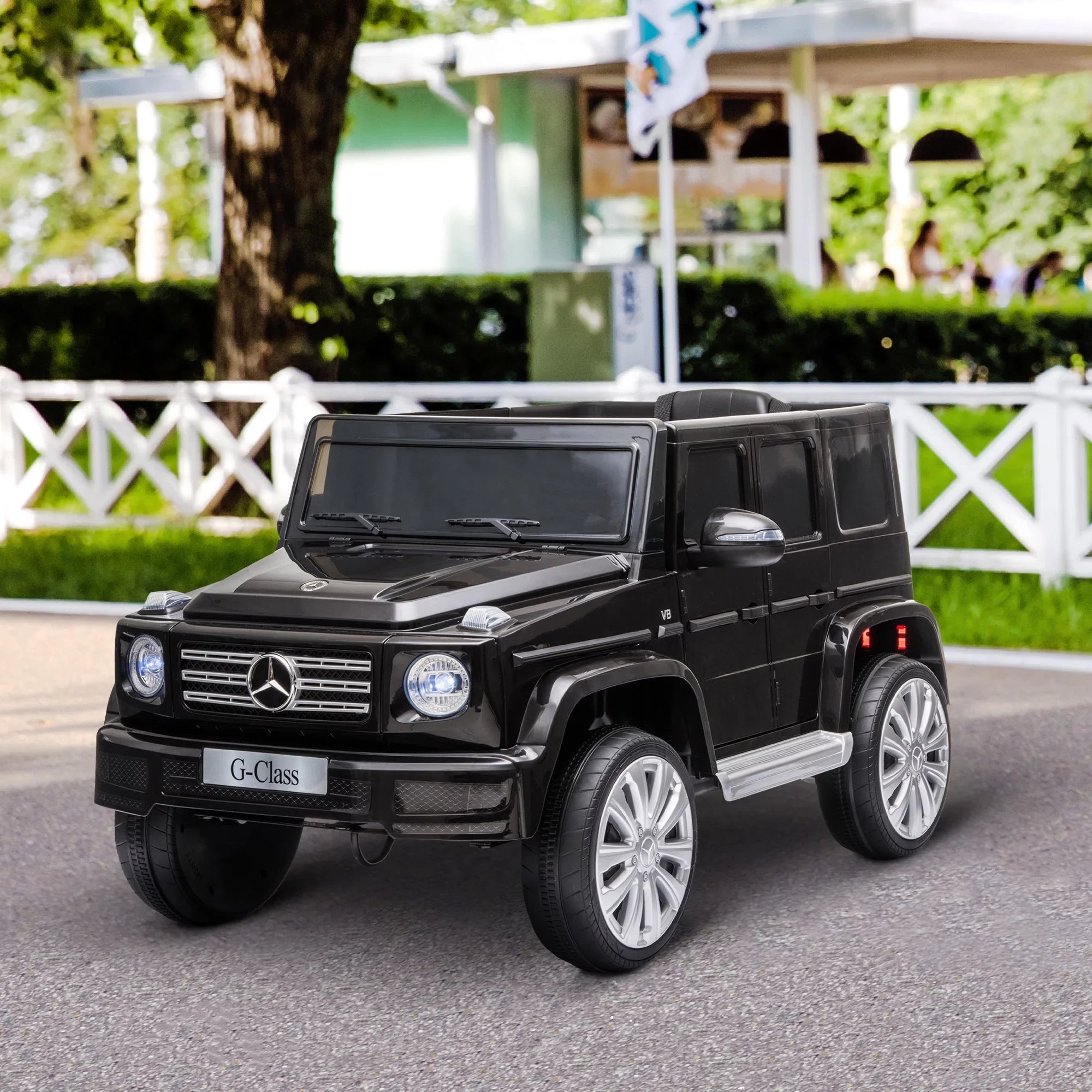 Powered Working Control, Suspension 12 Benz V G500 with Ride-On Headlights, Remote Mercedes & Bright Aosom