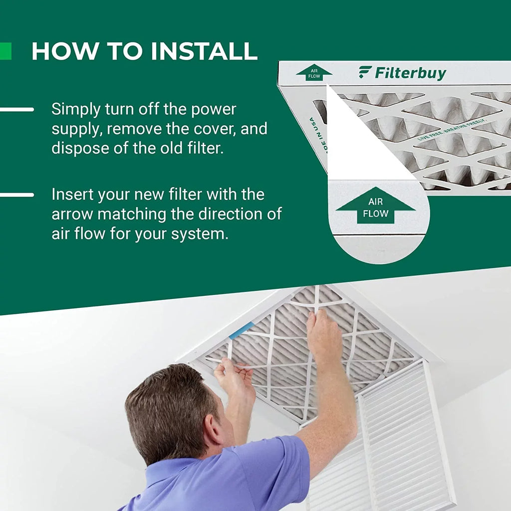 Pleated Air AC HVAC 16x25x4 Furnace Filterbuy Filters (3-Pack) MERV 13