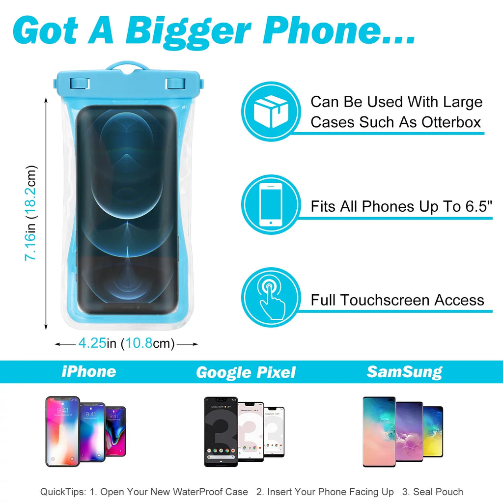 Designed 7" To Fit Perfect Ulefone For Cases Phone Bag Cellphone Other Universal for Up Dry Pouch Case Mixed - Waterproof Armor - All Smartphones 3 Urbanx 7 Colors