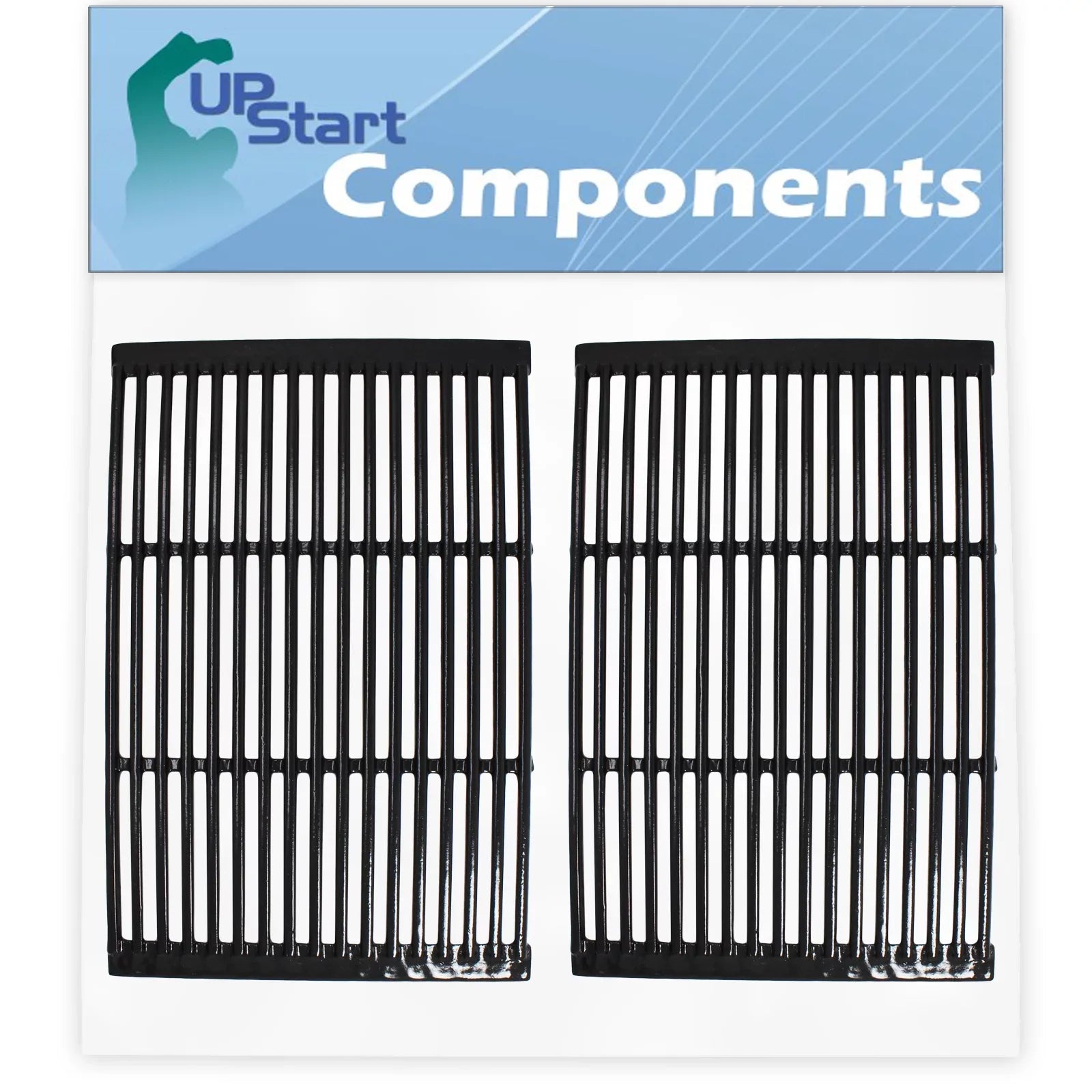 BBQ - Grid Parts for Replacement Barbeque Iron Grill Charmglow 19" Grates Compatible 810-8532-S Enameled 2-Pack Porcelain Cooking Cast