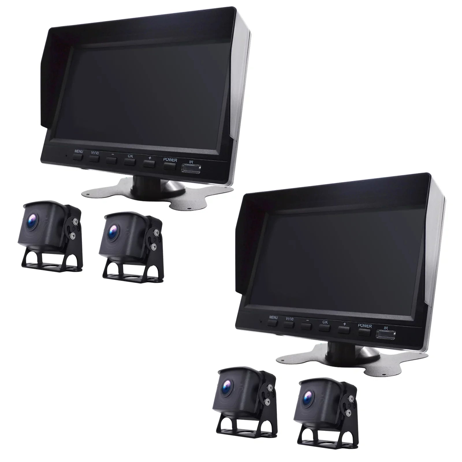 with Truck Monitor Backup 7" Video Recorder Bus+2 Camera DVR Driving for RV BSD