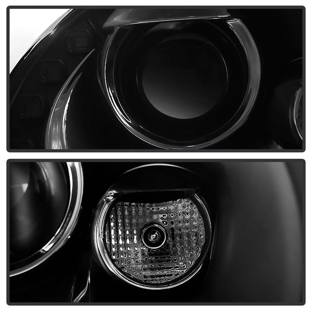 '- Black Beetle Headlights Spyder Volkswagen LED Projector 06-10 DRL -
