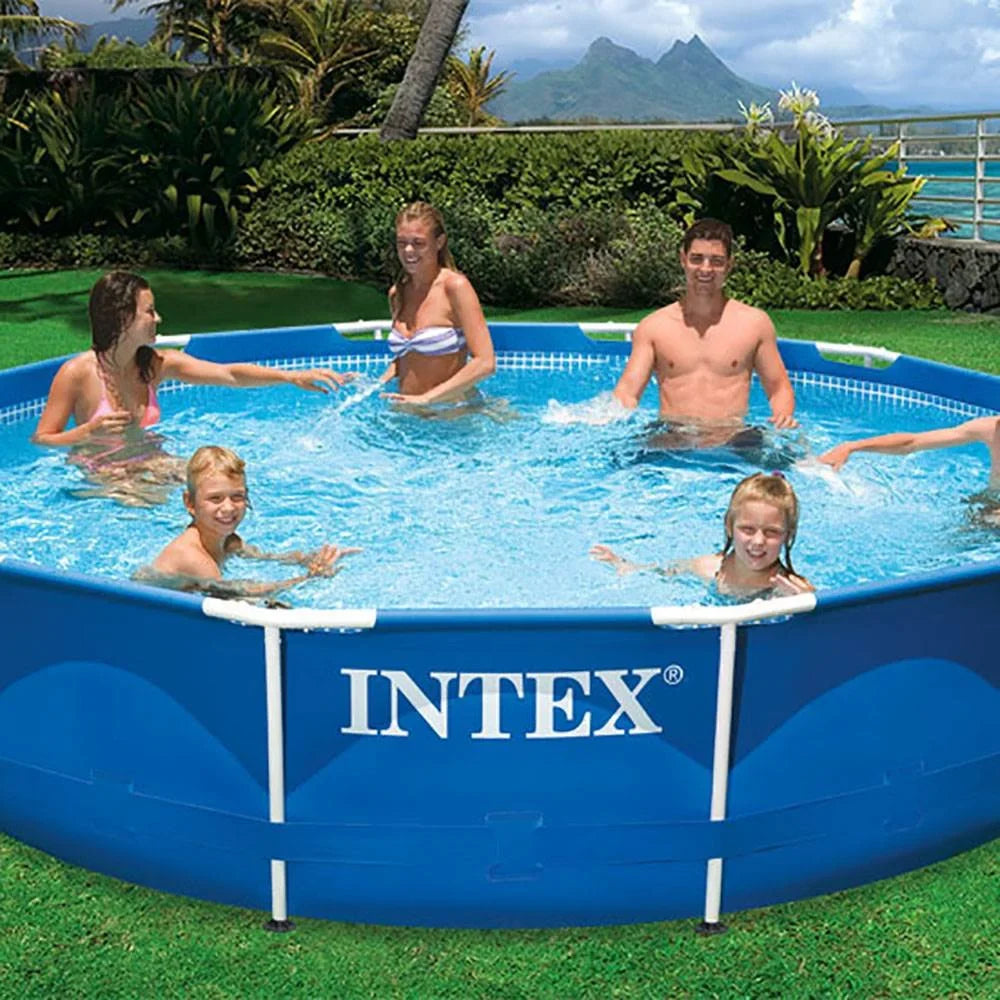 Frame Pool & Intex Maintenance x w/ Metal 30" Pool Filter Swimming Pump Kit 12'